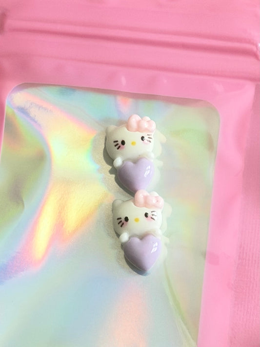 Purp Love Kitty Charm