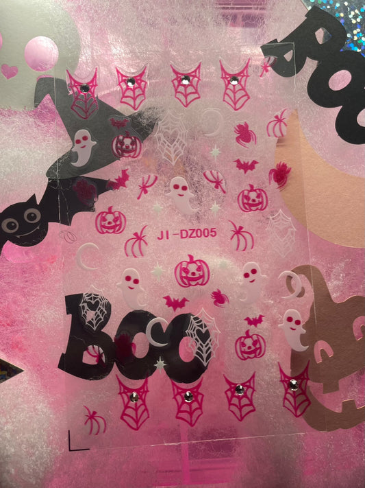 Pink-O-Lantern Nail Stickers