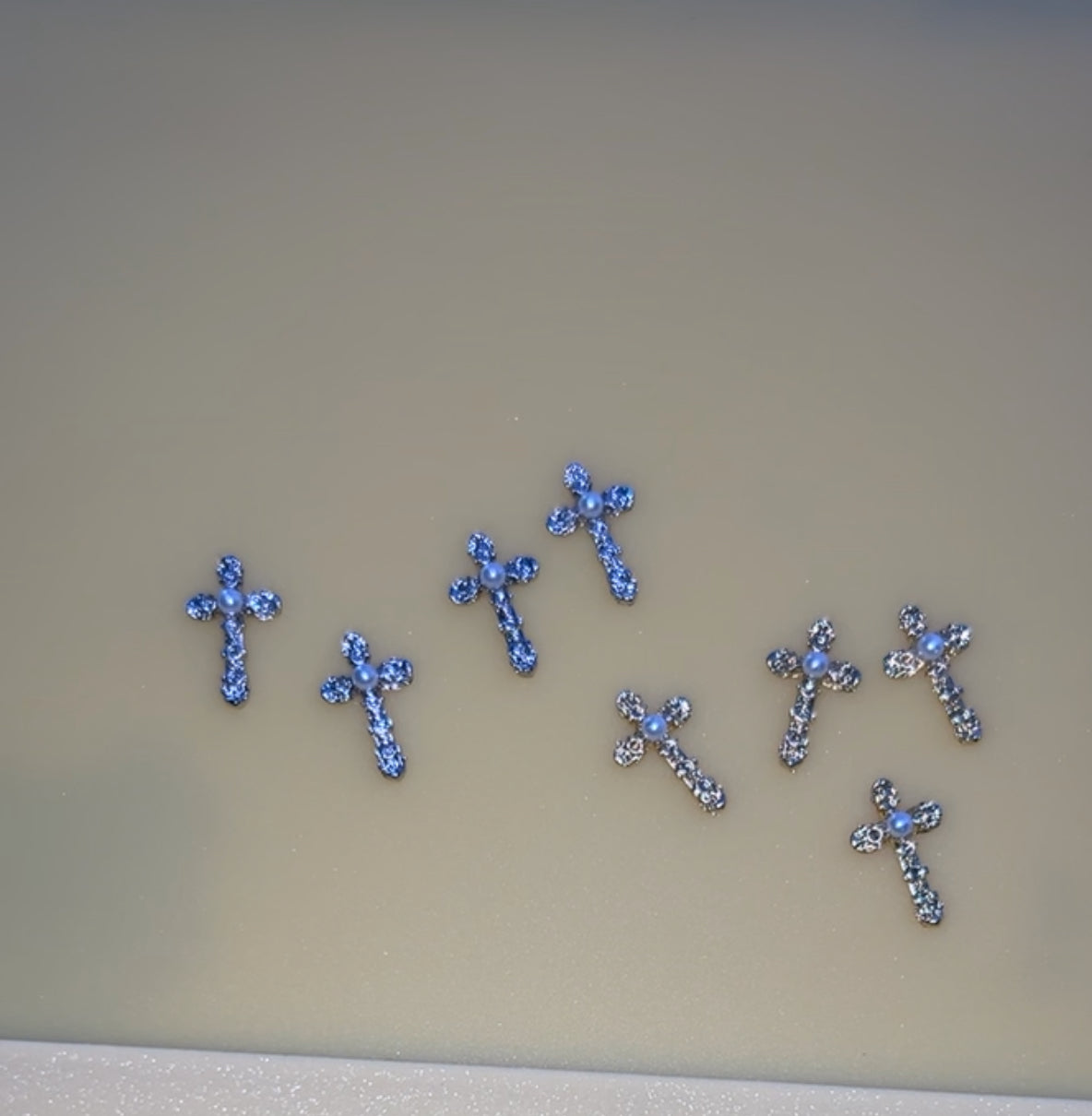 Pearlescent Cross Charm